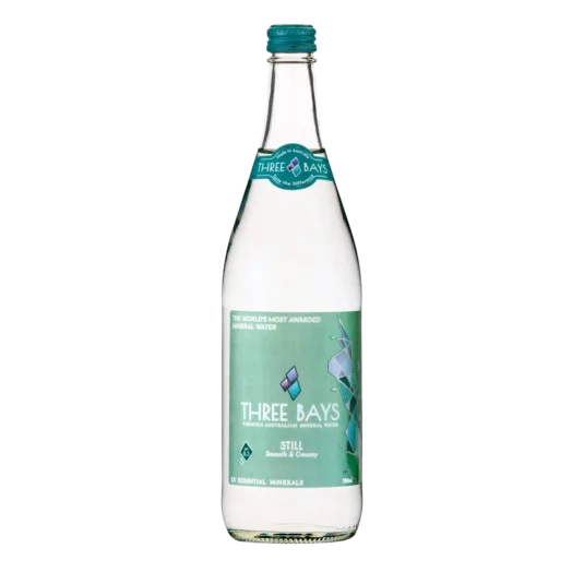 Three Bays still mineral water glass bottle 750ml Australia